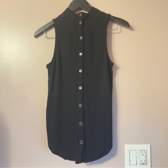 Anthropologie Maeve Raven Surplice Blouse Black Women Size 2 - Picture 5 of 10